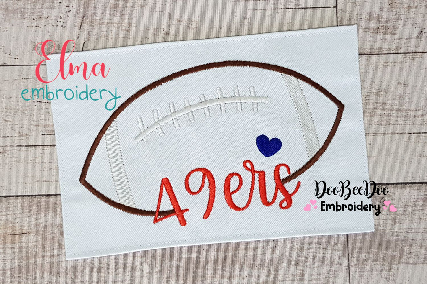 Football 49ers Ball - Fill Stitch Embroidery