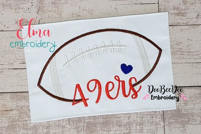 Football 49ers Ball - Fill Stitch Embroidery