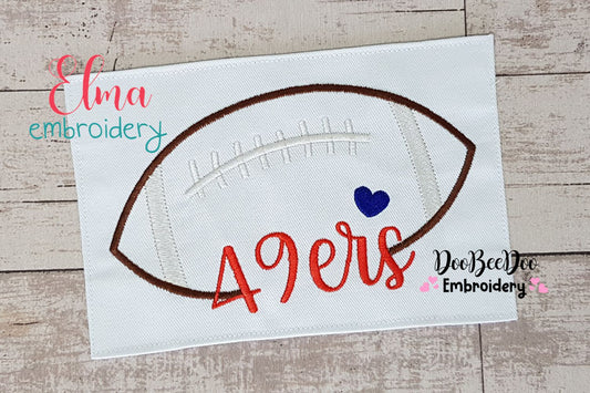 Football 49ers Ball - Fill Stitch Embroidery