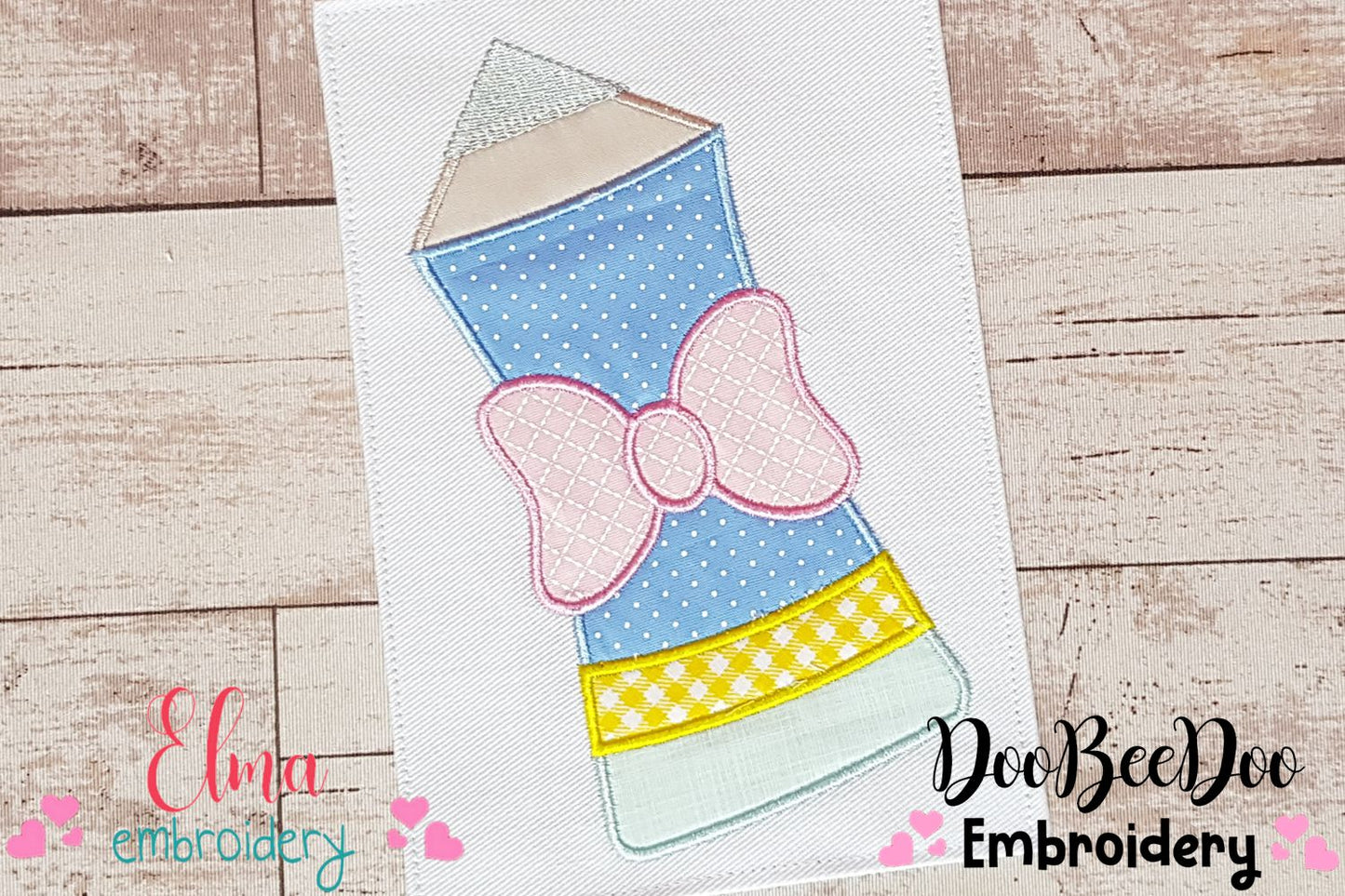 Pencil with Bow - Applique