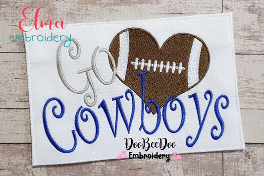 Football Go Cowboys - Fill Stitch Embroidery