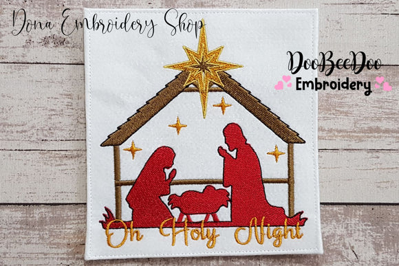 Nativity Scenne Oh Holy Night - Fill Stitch