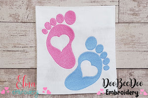 Baby Feet and Heart - Fill Stitch