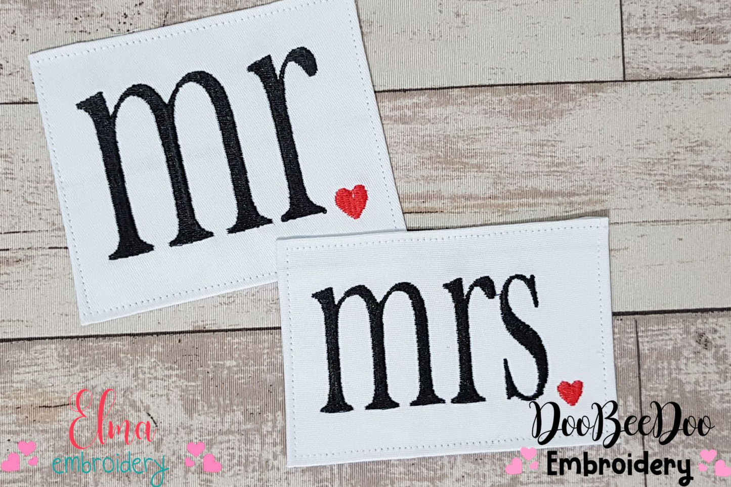 Mr. & Mrs. - Fill Stitch