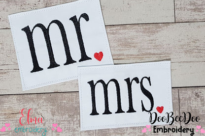 Mr. & Mrs. - Fill Stitch