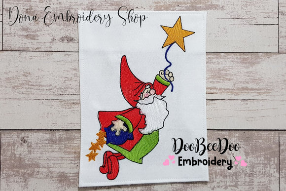 Santa Claus and Pot of Stars - Fill Stitch - Machine Embroidery Design