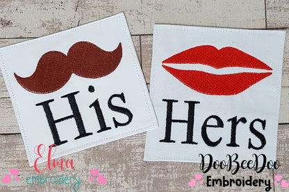 His & Hers - Set of 2 designs - Fill Stitch