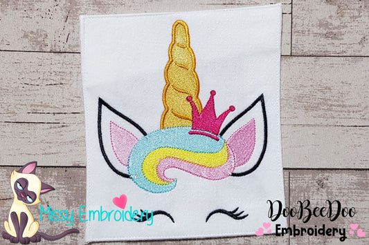 Unicorn Princess - Fill Stitch - Machine Embroidery Design