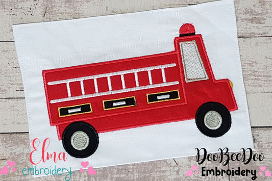 Fire Truck - Applique - Machine Embroidery Design
