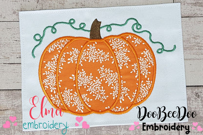 Pumpkin - Applique - Machine Embroidery Design