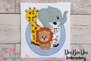 Animals Safari - Applique Machine Embroidery Design