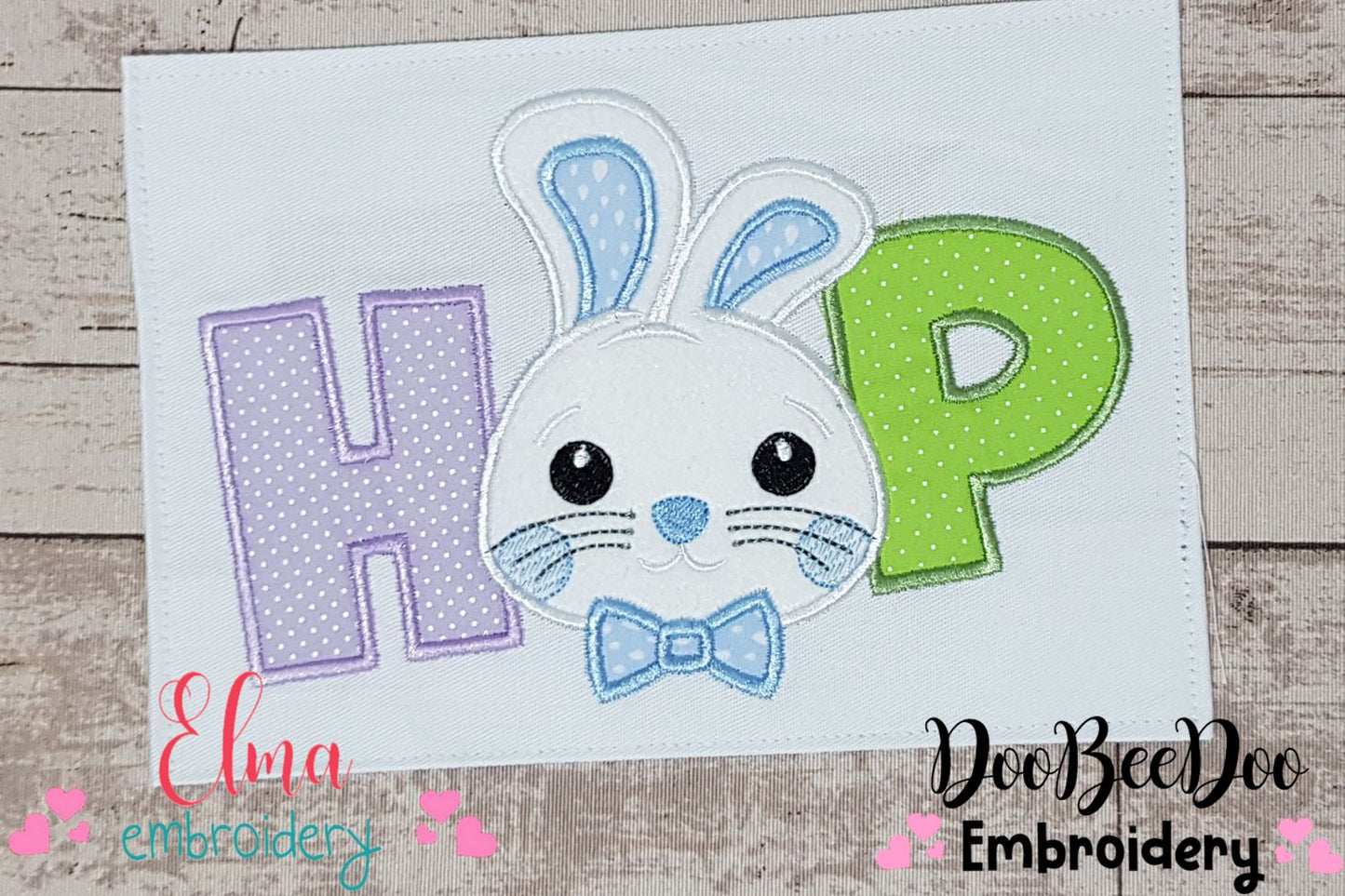 Hop Easter Bunny Boy - Applique - Machine Embroidery Design