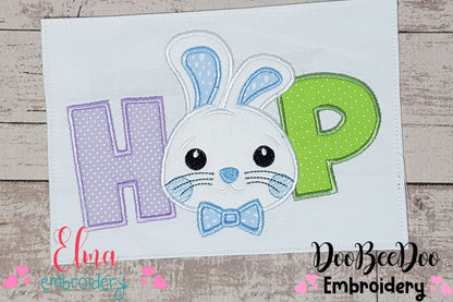 Hop Easter Bunny Boy - Applique - Machine Embroidery Design