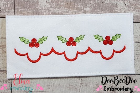 Christmas Mistletoe Border - Fill Stitch