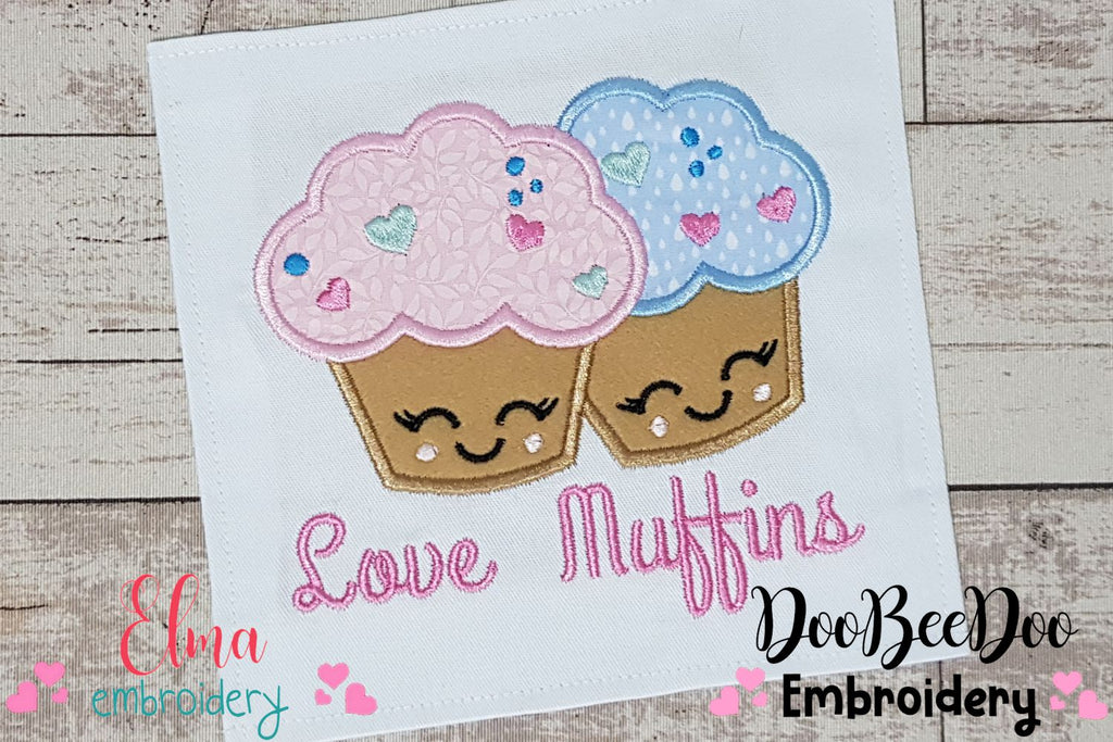 Love Muffins - Applique - Machine Embroidery Design