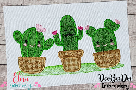 Cactus Summer Family - Applique