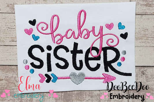 Baby Sister Arrow and Hearts - Fill Stitch