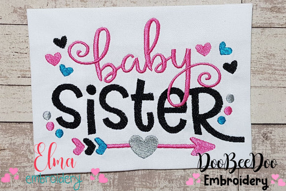 Baby Sister Arrow and Hearts - Fill Stitch