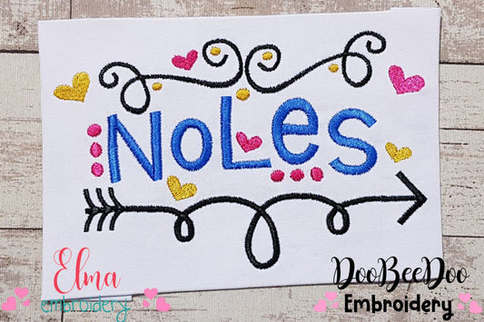 Noles Fun Arrows and Hearts - Fill Stitch