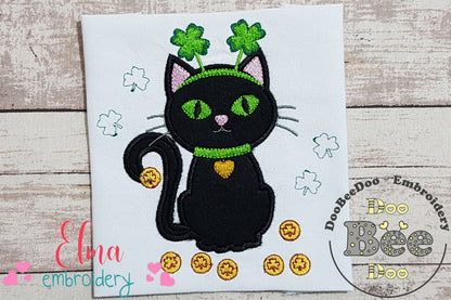 Lucky Black Cat - Applique