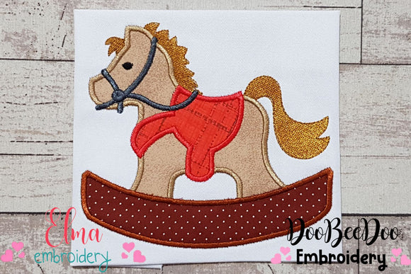 Wooden Rocking Horse - Applique Embroidery