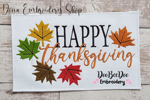 Happy Thanksgiving Fall Leaves - Fill Stitch