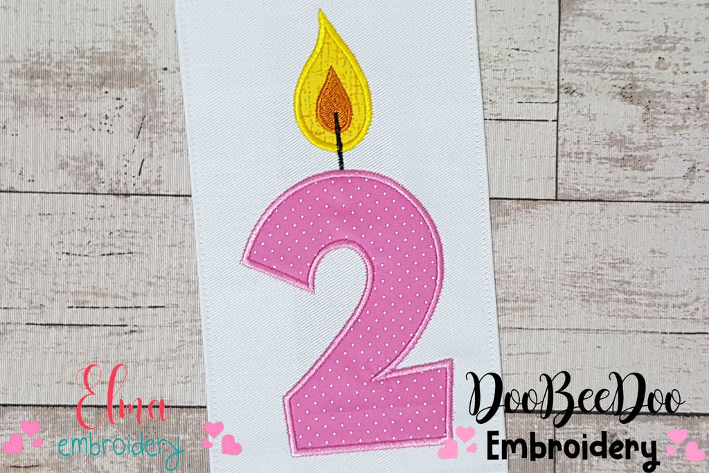 Birthday Candle Number Two - Applique