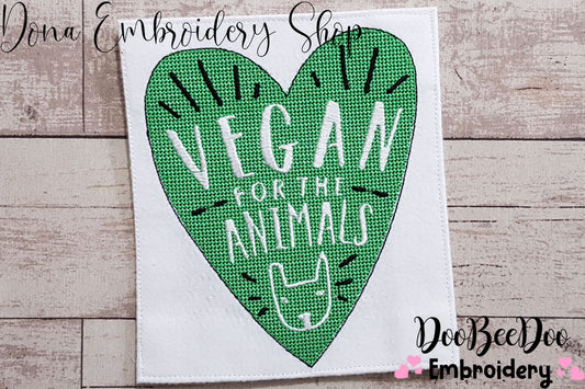 Vegan for the Animals - Fill Stitch