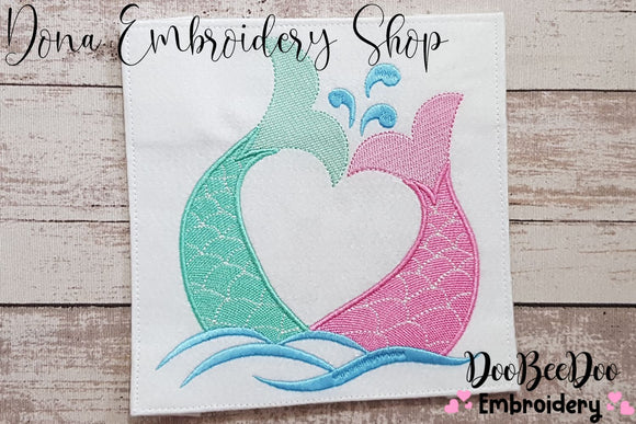 Love Mermaids - Fill Stitch - Machine Embroidery Design