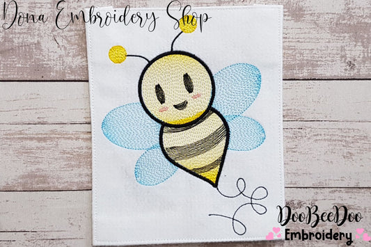 Bee - Rippled Embroidery