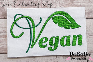Vegan - Fill Stitch - Machine Embroidery Design