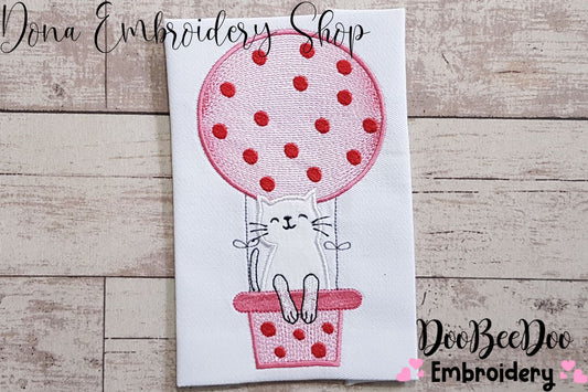 Cat and Balloon - Applique