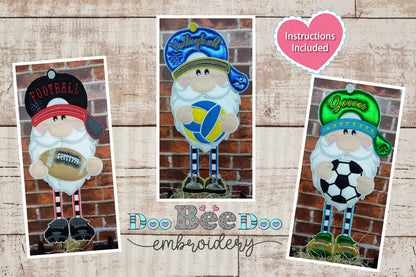 Gnome Sports Set of 3 designs - ITH Project - Machine Embroidery Design