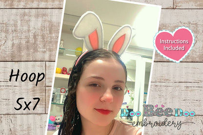 Bunny Ears Headband - ITH Project - Machine Embroidery Design