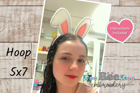 Bunny Ears Headband - ITH Project - Machine Embroidery Design