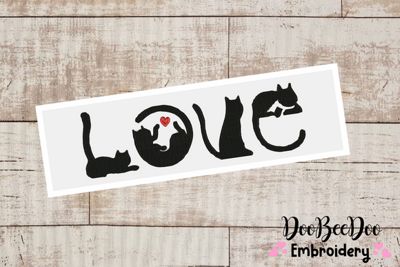 Love Cats - Valentine's Day - Machine Embroidery Design
