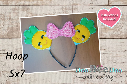 Happy Carrots Headband - ITH Project - Machine Embroidery Design