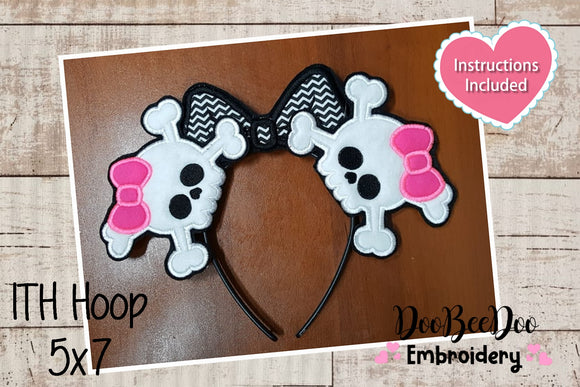 Skull Monster Headband - ITH Project - Machine Embroidery Design