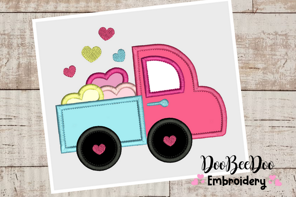 Love truck- Valentine's - Machine Embroidery Design