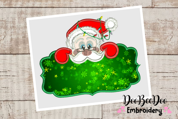 Santa Claus Frame - Applique -  6 Sizes -  Machine Embroidery Design