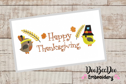 Happy Thanksgiving - Fill Stith - 7 Sizes - Machine Embroidery Designs