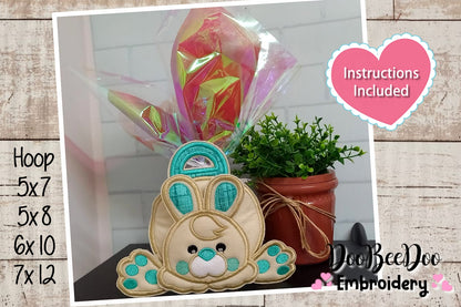 Easter Bunny Boy Basket - ITH Project - Machine Embroidery Design