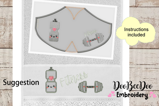 Fitness Design and Face Mask - ITH Project - Machine Embroidery Design