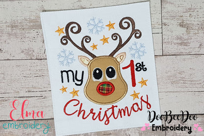 My 1st Christmas Rudolf Reindeer  - Applique