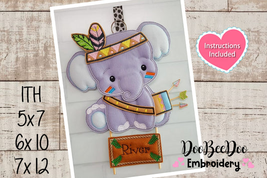 Elephant Boho Ornament - ITH Project - Machine Embroidery Design