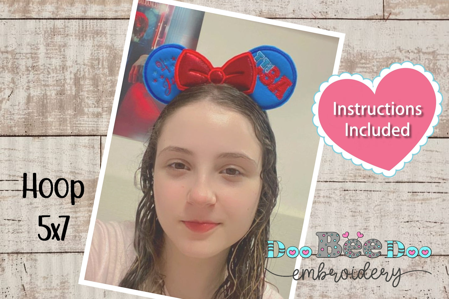 4th ofJuly USA Headband - ITH Project - Machine Embroidery Design