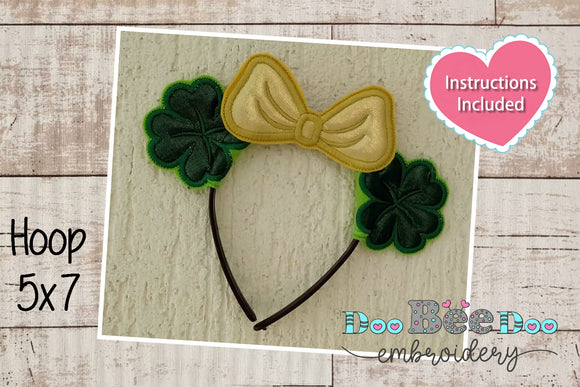 ST. PATRCK'S EARS BAND - ITH Applique - 1 Size -  Machine Embroidery Design