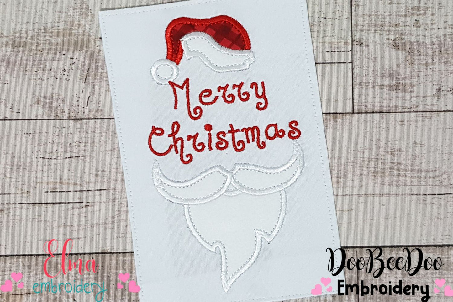 Santa Claus hat and Beard - Applique Embroidery