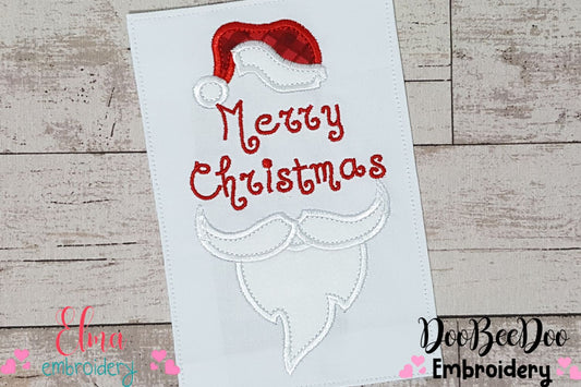Santa Claus hat and Beard - Applique Embroidery