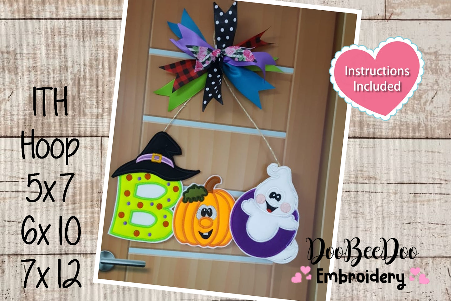 Boo Halloween Ornament - ITH Project - Machine Embroidery Design